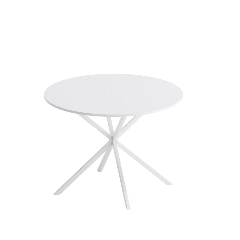 42,13 Table de salle à manger ronde moderne à pieds croisés
