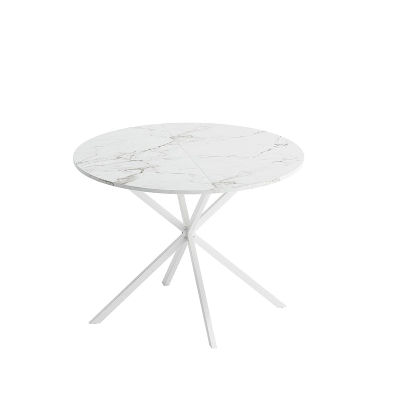 42,13 Table de salle à manger ronde moderne à pieds croisés