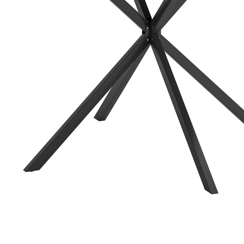 42,13 Table de salle à manger ronde moderne à pieds croisés