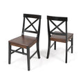 Chaises de salle à manger en bois d'acacia de ferme, ensemble de 2