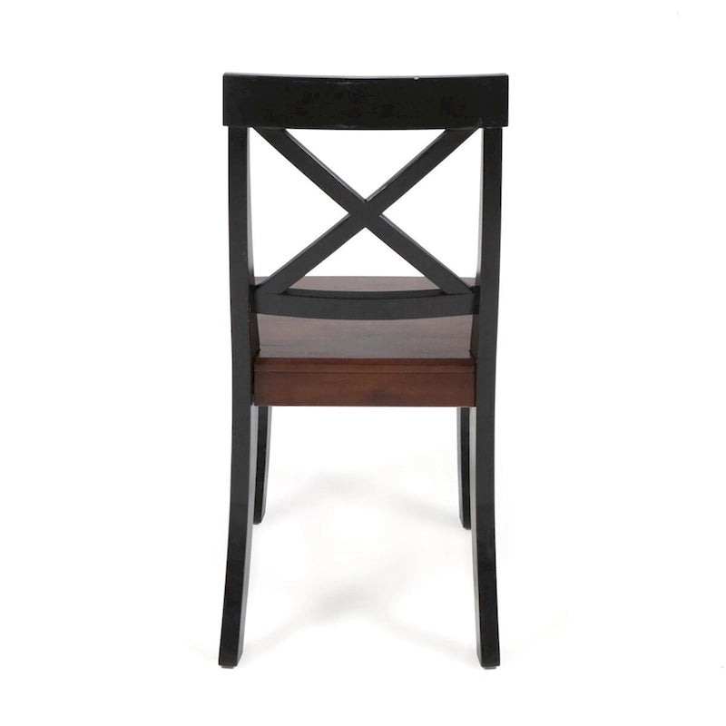 Chaises de salle à manger en bois d'acacia de ferme, ensemble de 2
