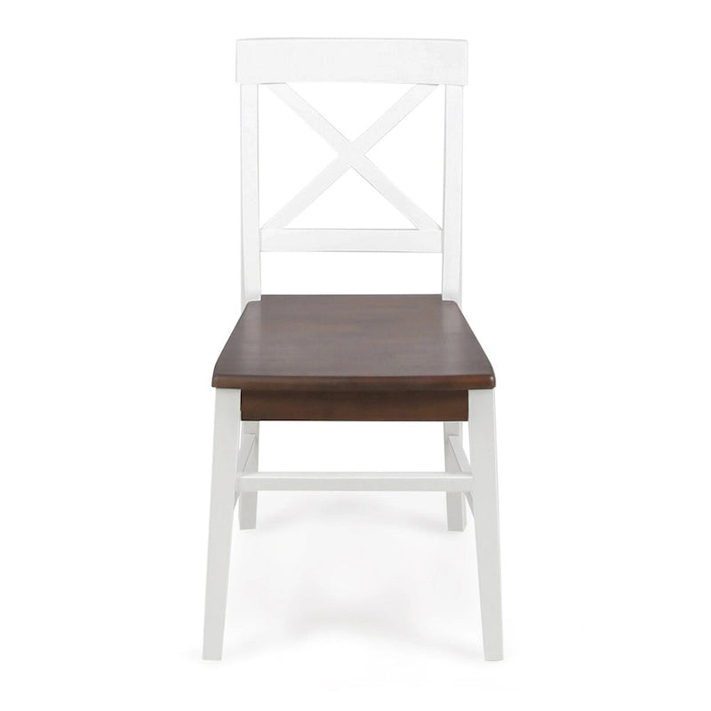Chaises de salle à manger en bois d'acacia de ferme, ensemble de 2