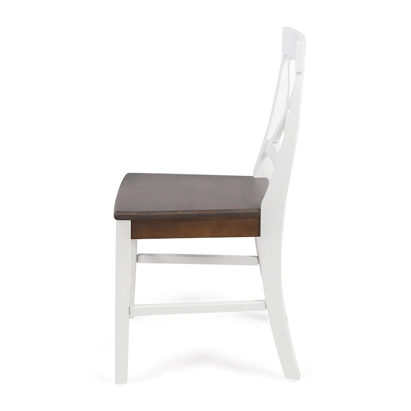 Chaises de salle à manger en bois d'acacia de ferme, ensemble de 2