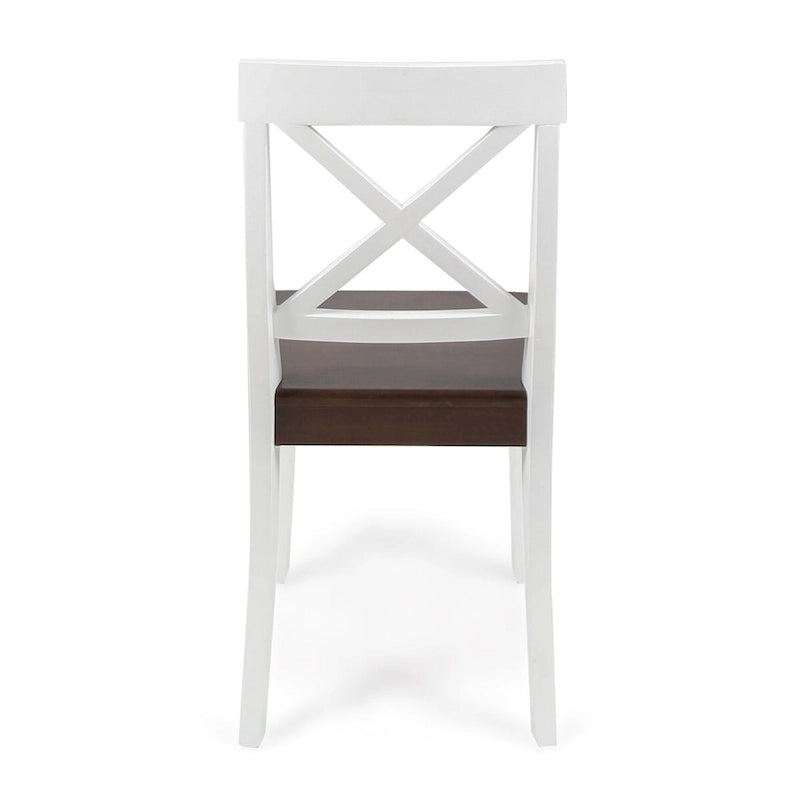 Chaises de salle à manger en bois d'acacia de ferme, ensemble de 2