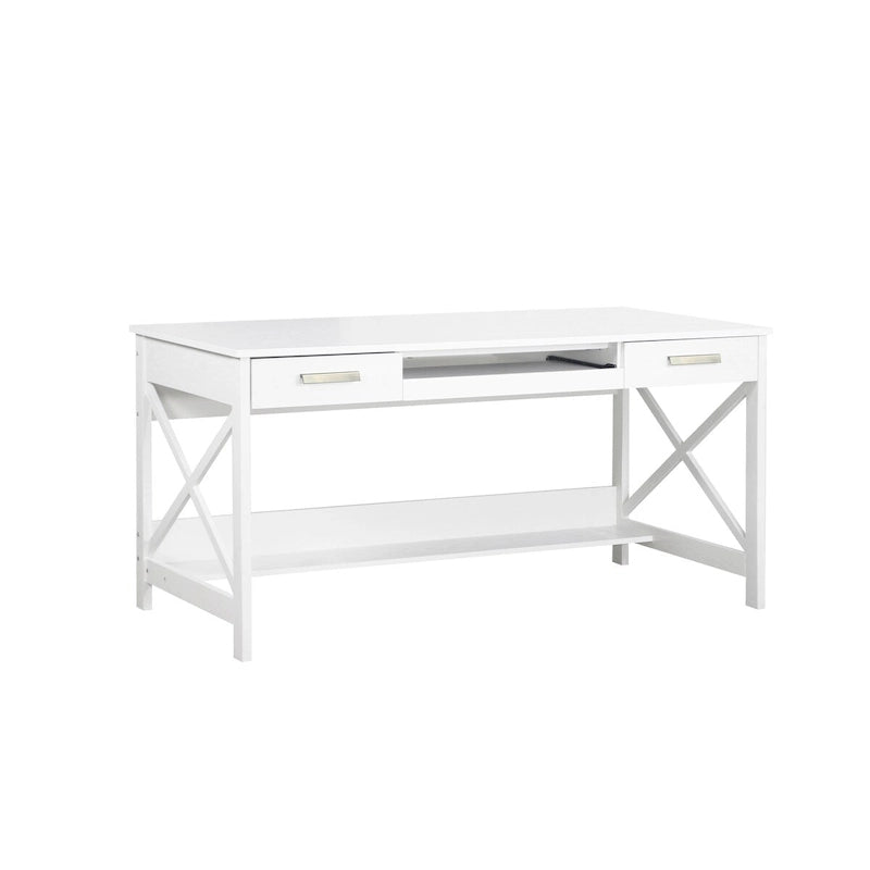 Bureau d'écriture moderne de style fermier de 59,5 po avec deux tiroirs