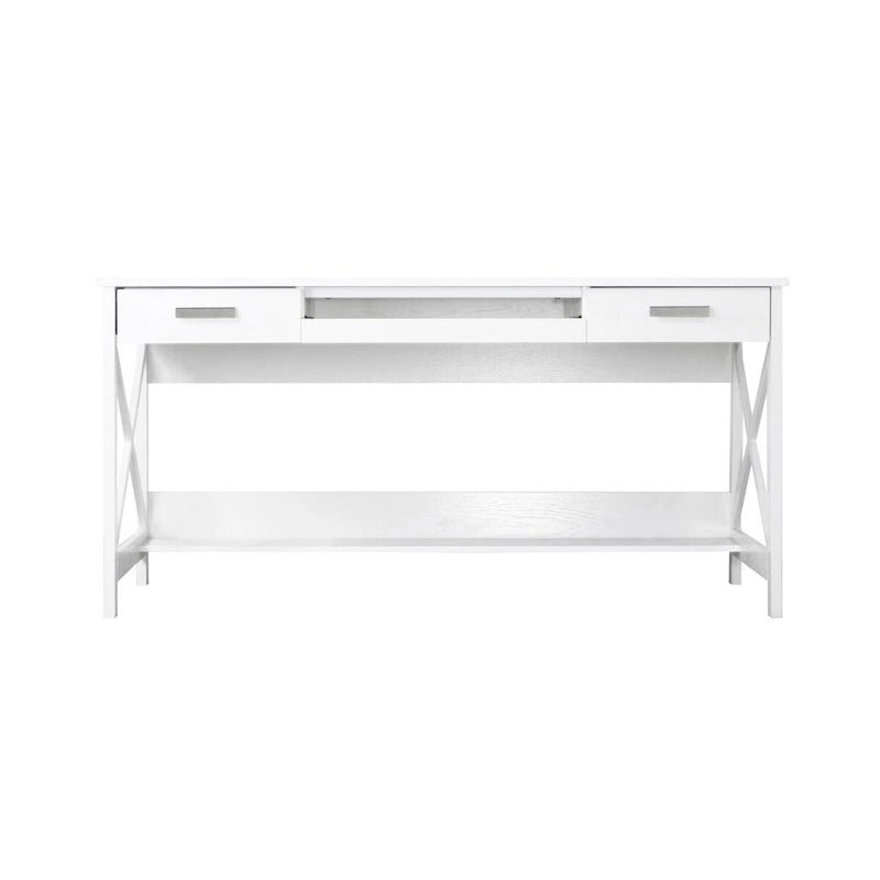 Bureau d'écriture moderne de style fermier de 59,5 po avec deux tiroirs