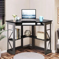 Bureau d'angle avec plateau coulissant pour clavier - Table d'étude, d'écriture ou d'ordinateur