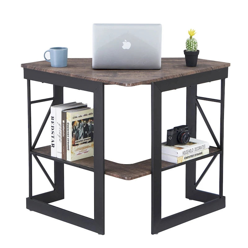 Bureau d'angle avec plateau coulissant pour clavier - Table d'étude, d'écriture ou d'ordinateur