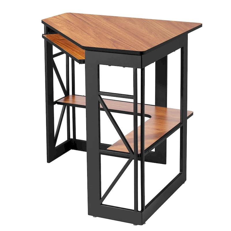 Bureau d'angle avec plateau coulissant pour clavier - Table d'étude, d'écriture ou d'ordinateur