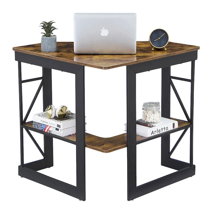 Bureau d'angle avec plateau coulissant pour clavier - Table d'étude, d'écriture ou d'ordinateur