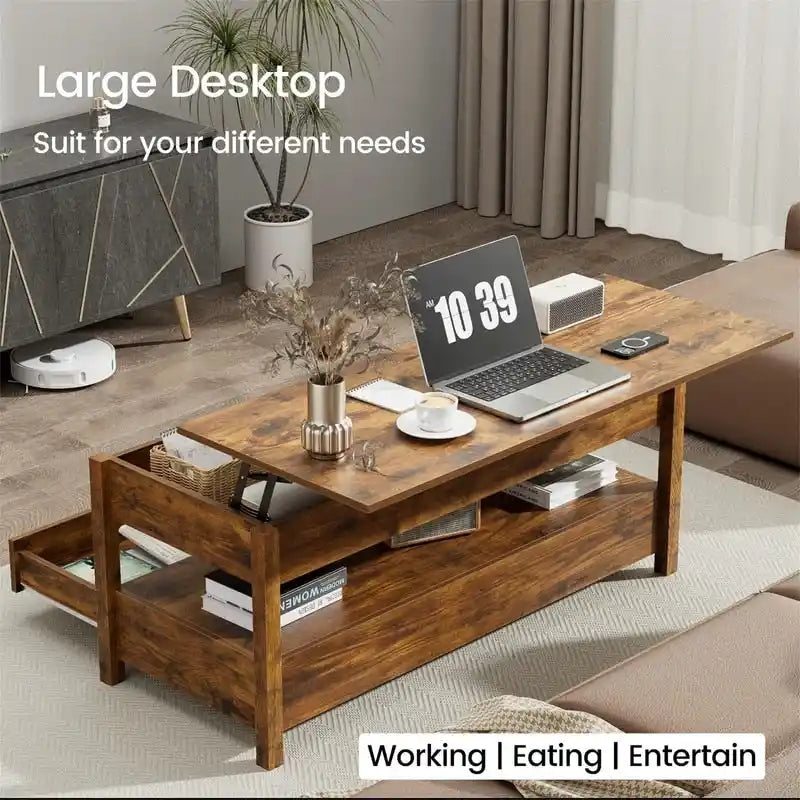 Table basse relevable - 19,7P x 43,3L x 24,8H