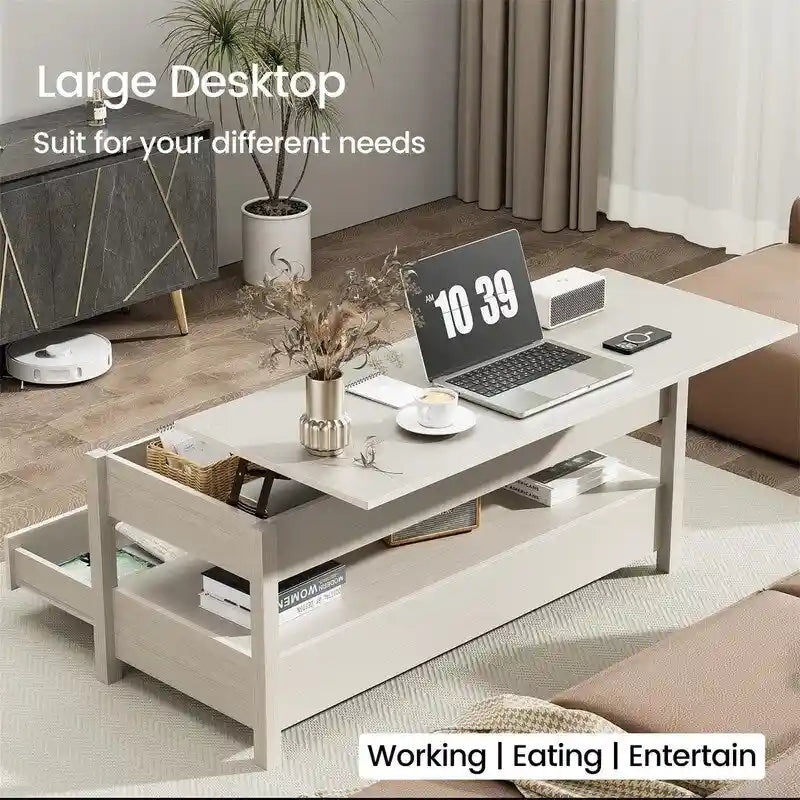 Table basse relevable - 19,7P x 43,3L x 24,8H