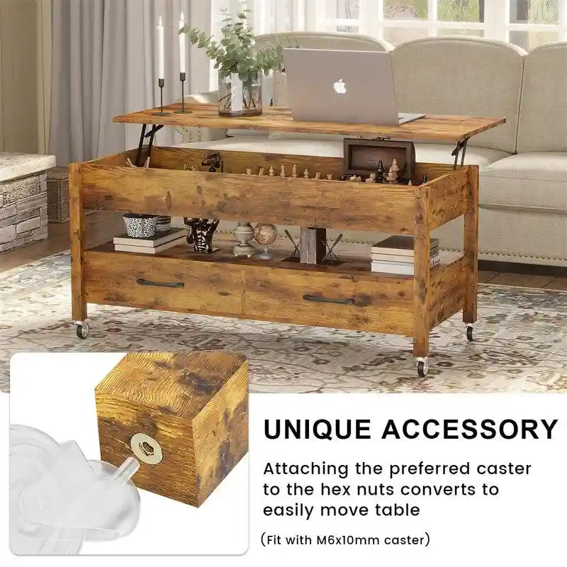 Table basse relevable - 19,7P x 43,3L x 24,8H