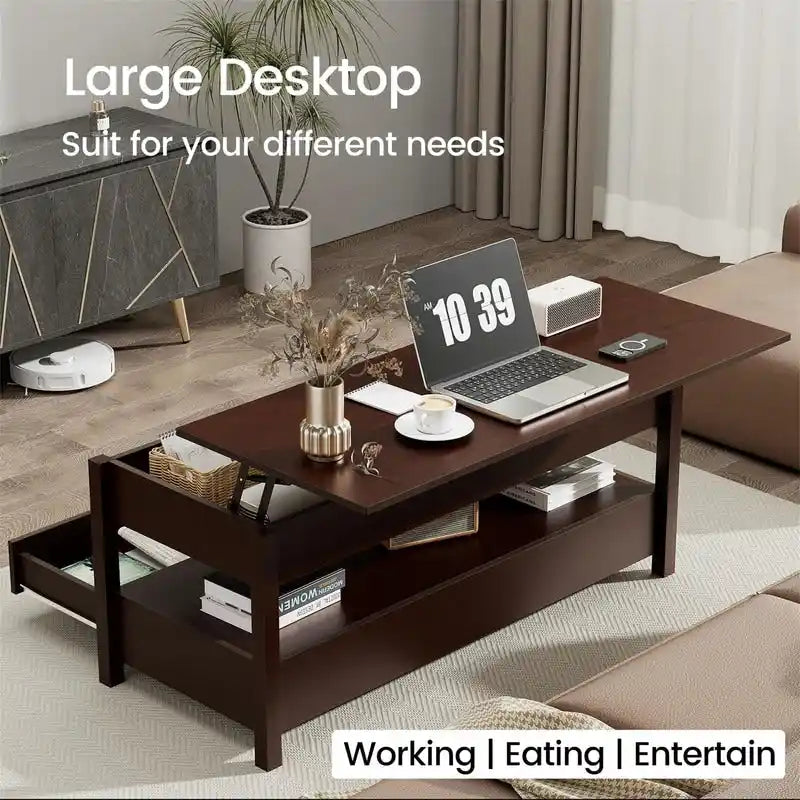 Table basse relevable - 19,7P x 43,3L x 24,8H