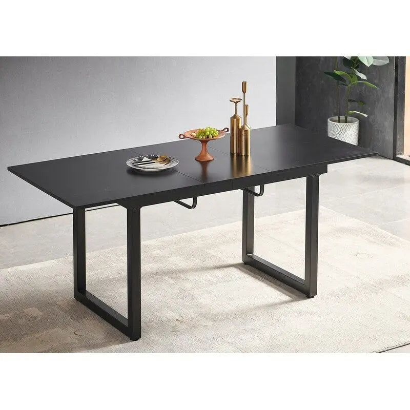 Table à manger extensible carrée 70,86 W avec pied en métal