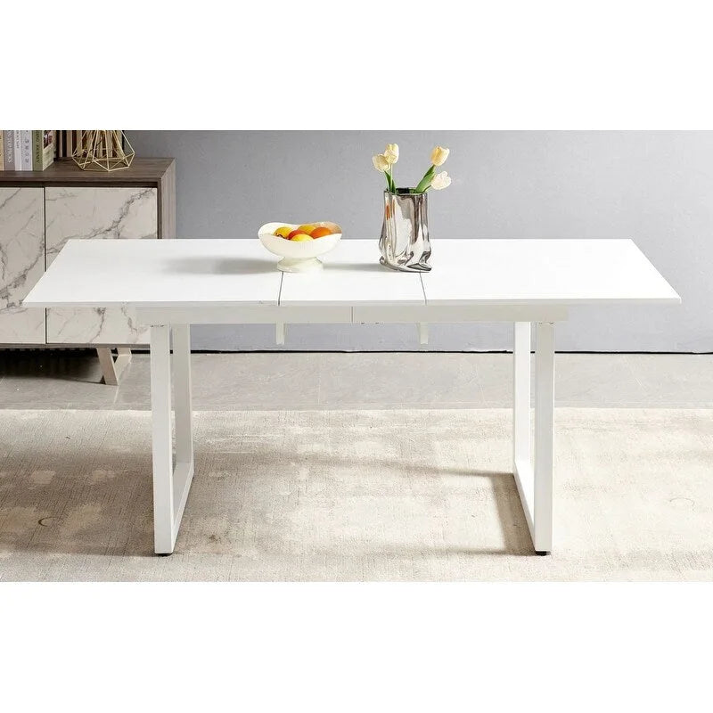 Table à manger extensible carrée 70,86 W avec pied en métal