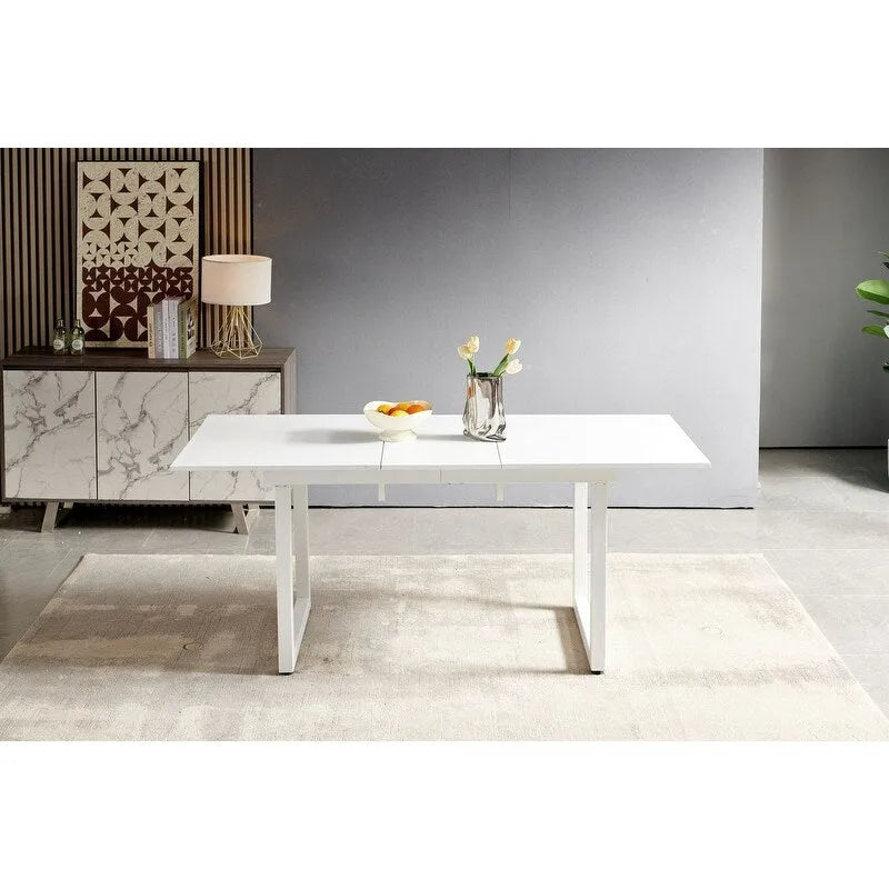 Table à manger extensible carrée 70,86 W avec pied en métal