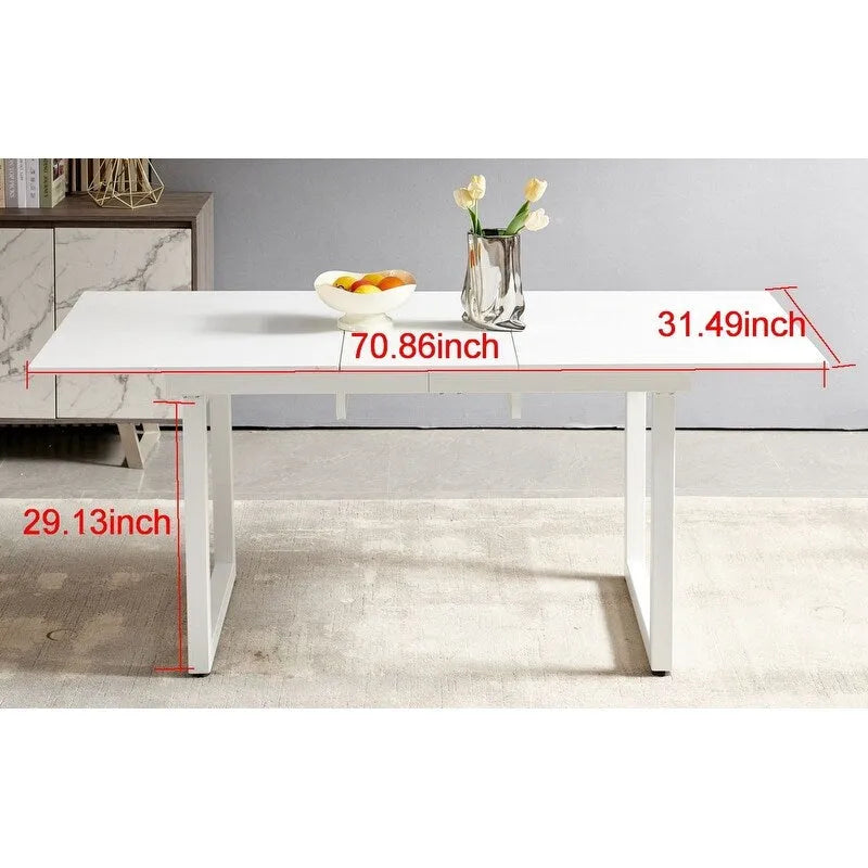 Table à manger extensible carrée 70,86 W avec pied en métal