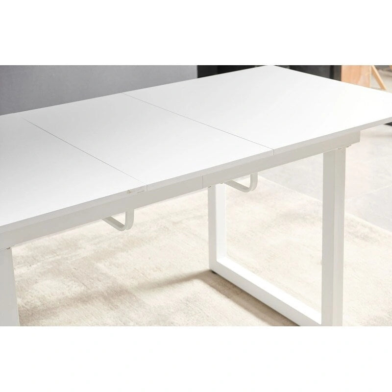 Table à manger extensible carrée 70,86 W avec pied en métal