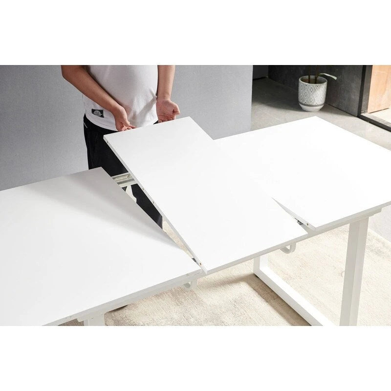 Table à manger extensible carrée 70,86 W avec pied en métal