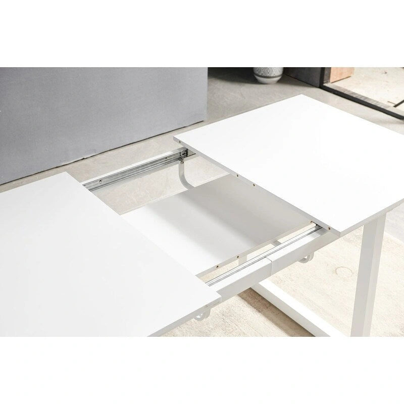 Table à manger extensible carrée 70,86 W avec pied en métal