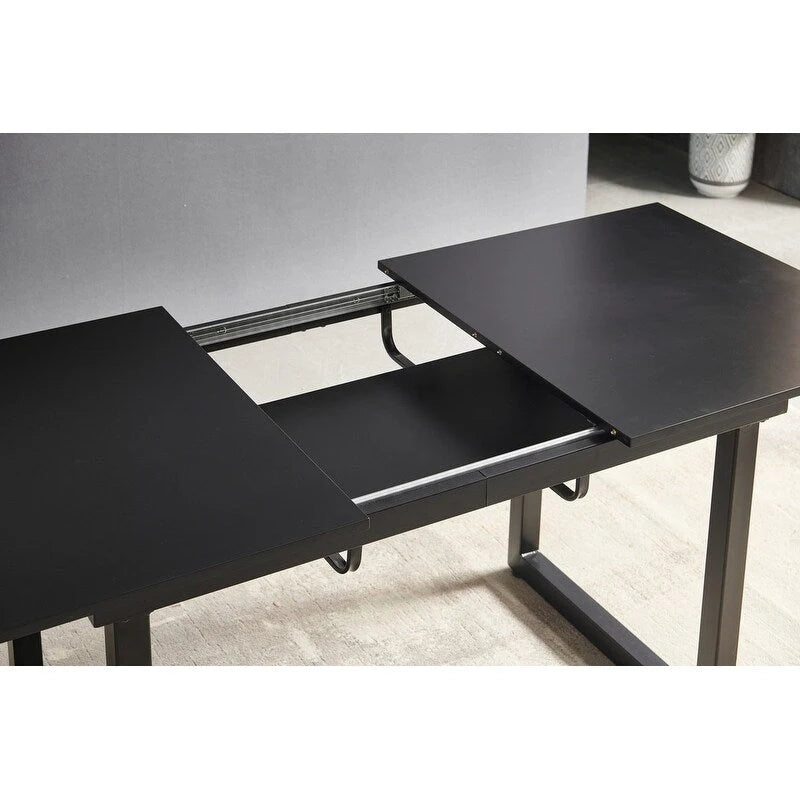 Table à manger extensible carrée 70,86 W avec pied en métal