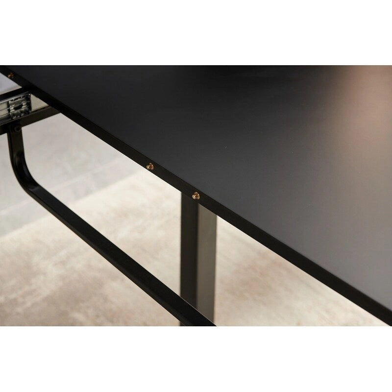 Table à manger extensible carrée 70,86 W avec pied en métal