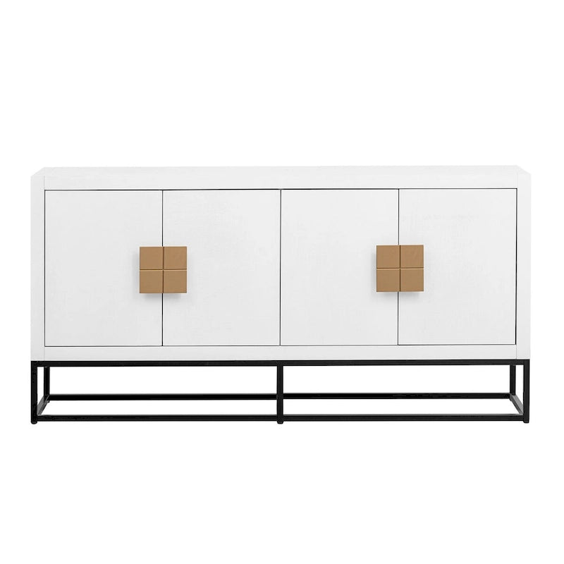 Buffet moderne avec pieds de support uniques et étagères réglables