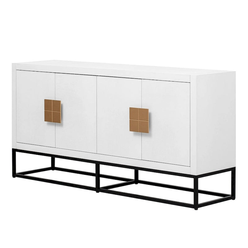 Buffet moderne avec pieds de support uniques et étagères réglables