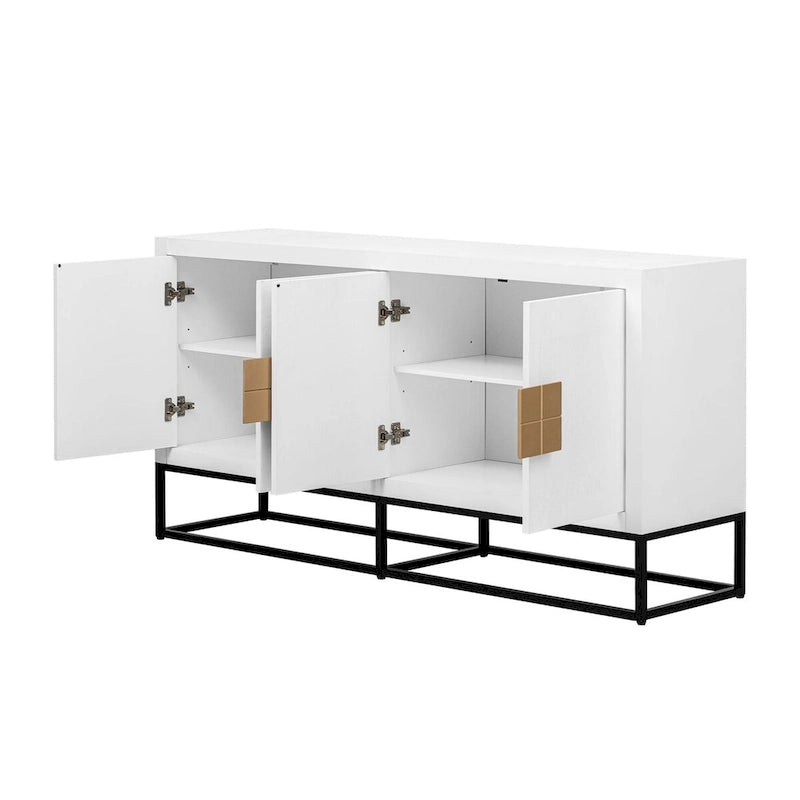 Buffet moderne avec pieds de support uniques et étagères réglables