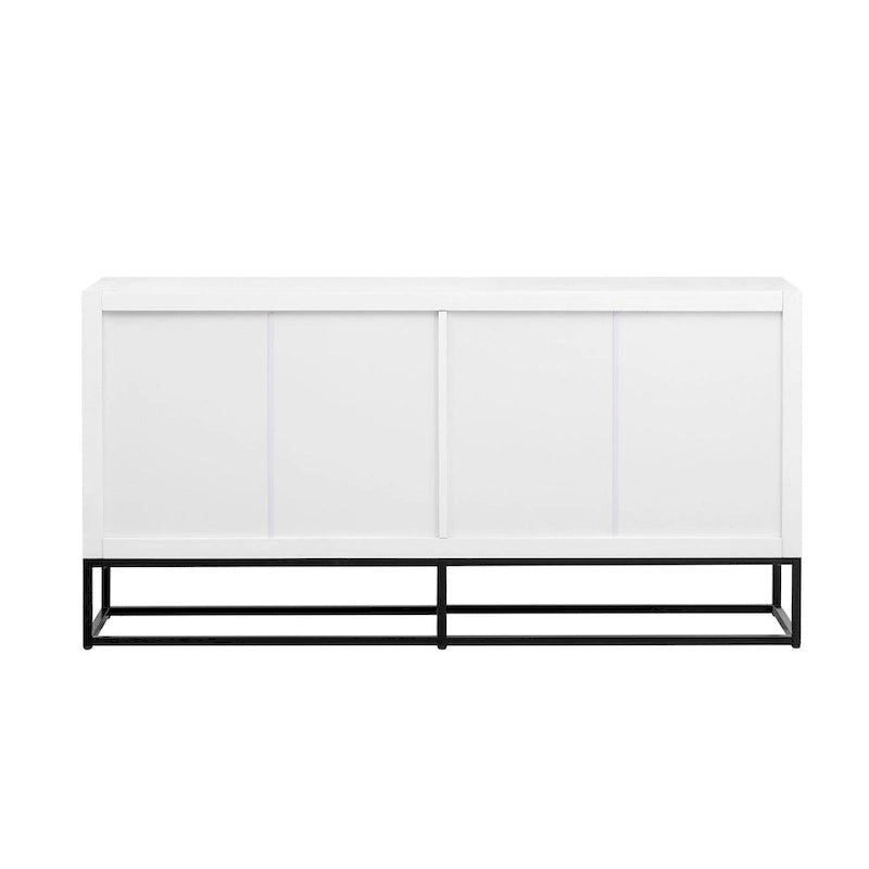 Buffet moderne avec pieds de support uniques et étagères réglables