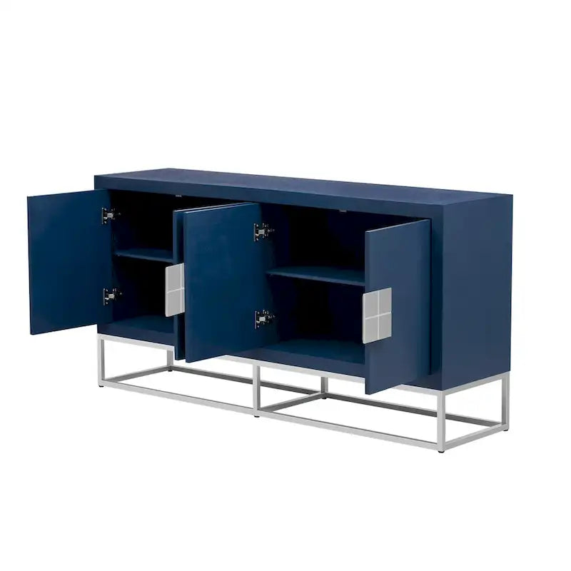 Buffet moderne avec pieds de support uniques et étagères réglables