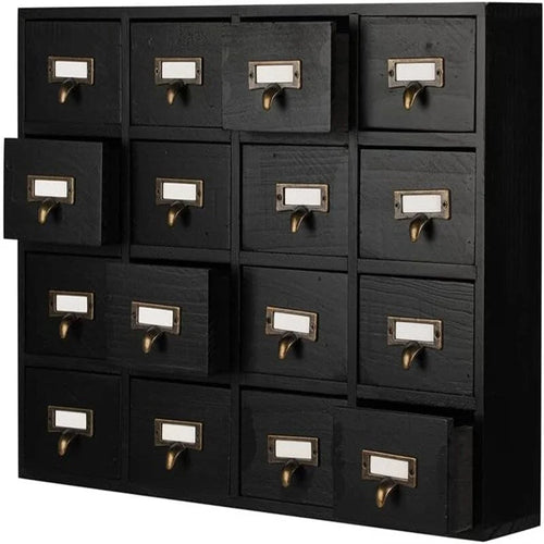 16-Drawer Solid Wood Apothecary Cabinet
