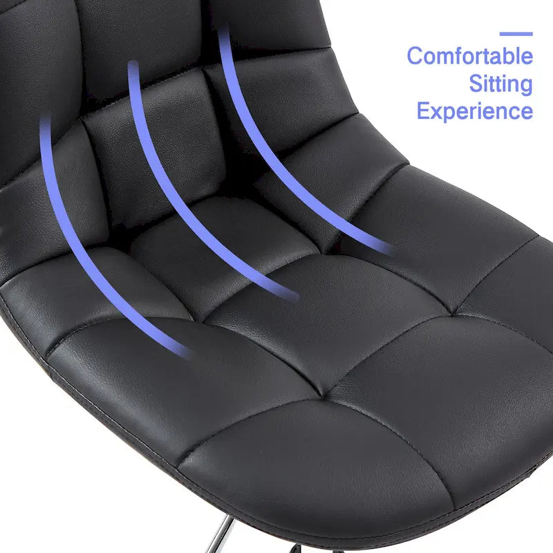 Chaise de bureau à domicile sans accoudoirs, chaise de bureau d'ordinateur réglable en hauteur avec roulettes