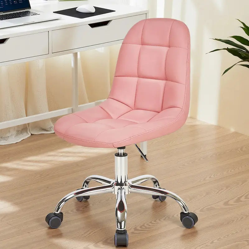 Chaise de bureau à domicile sans accoudoirs, chaise de bureau d'ordinateur réglable en hauteur avec roulettes