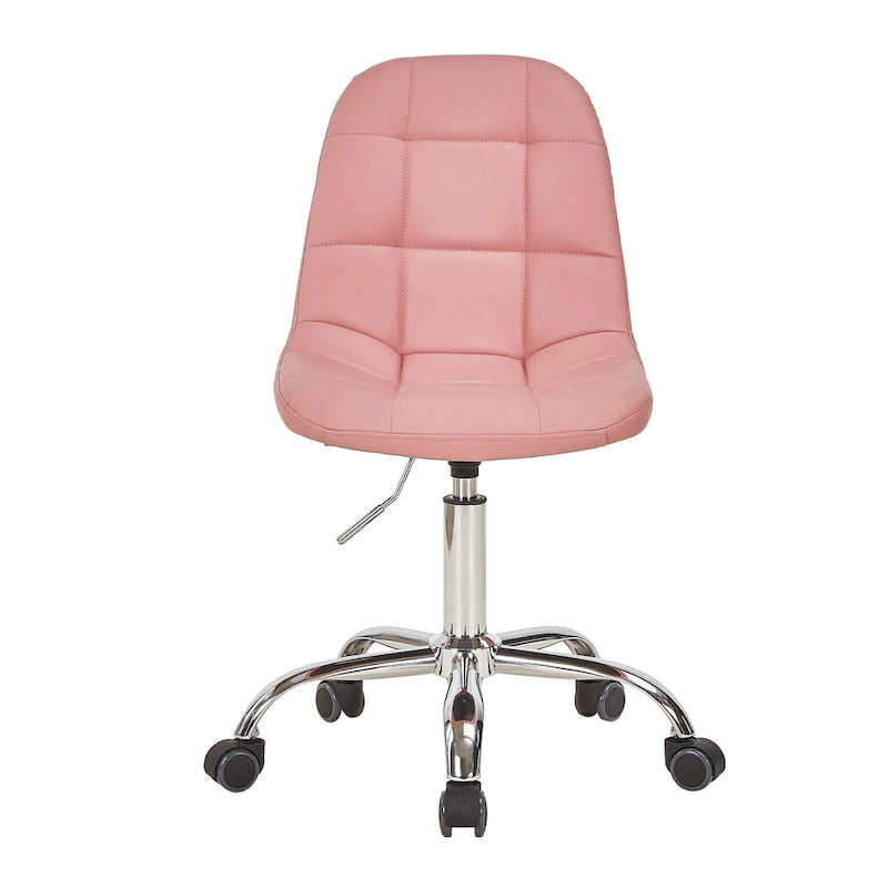 Chaise de bureau à domicile sans accoudoirs, chaise de bureau d'ordinateur réglable en hauteur avec roulettes
