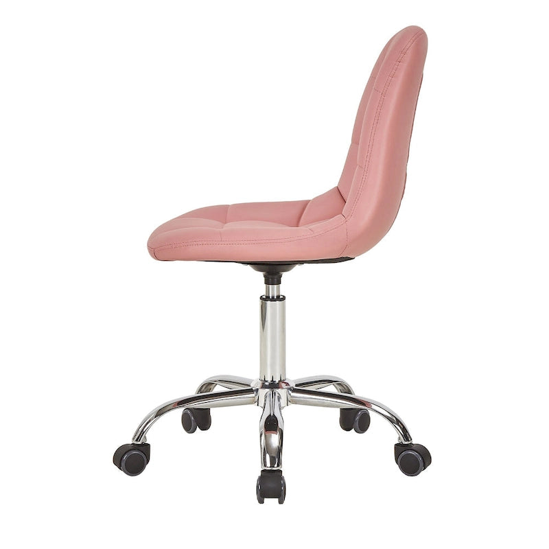 Chaise de bureau à domicile sans accoudoirs, chaise de bureau d'ordinateur réglable en hauteur avec roulettes