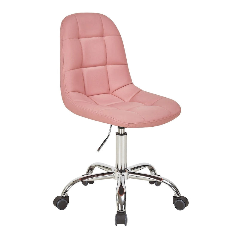 Chaise de bureau à domicile sans accoudoirs, chaise de bureau d'ordinateur réglable en hauteur avec roulettes