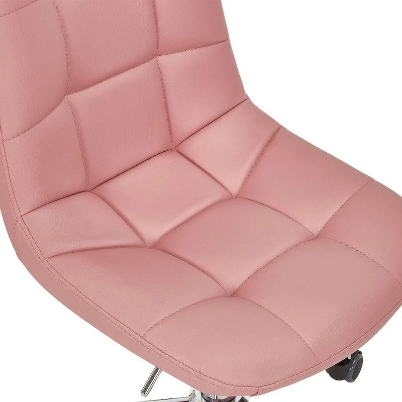 Chaise de bureau à domicile sans accoudoirs, chaise de bureau d'ordinateur réglable en hauteur avec roulettes