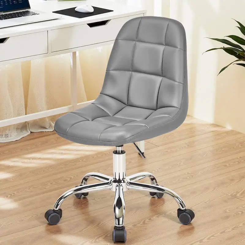 Chaise de bureau à domicile sans accoudoirs, chaise de bureau d'ordinateur réglable en hauteur avec roulettes