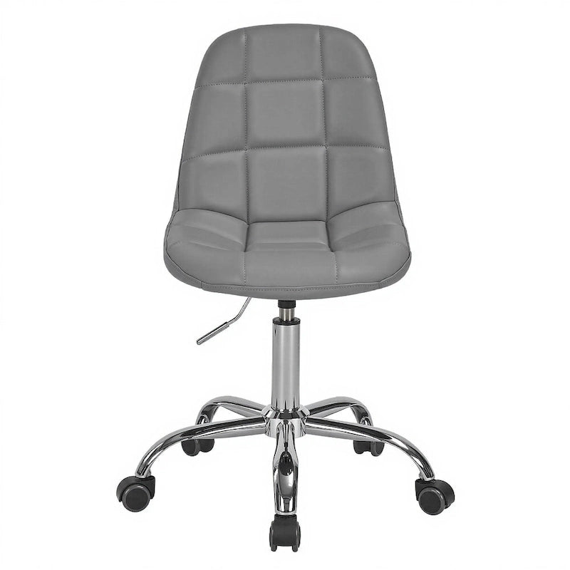 Chaise de bureau à domicile sans accoudoirs, chaise de bureau d'ordinateur réglable en hauteur avec roulettes
