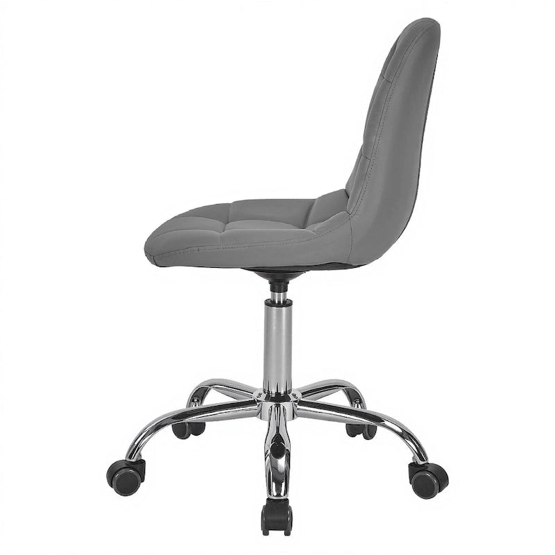 Chaise de bureau à domicile sans accoudoirs, chaise de bureau d'ordinateur réglable en hauteur avec roulettes