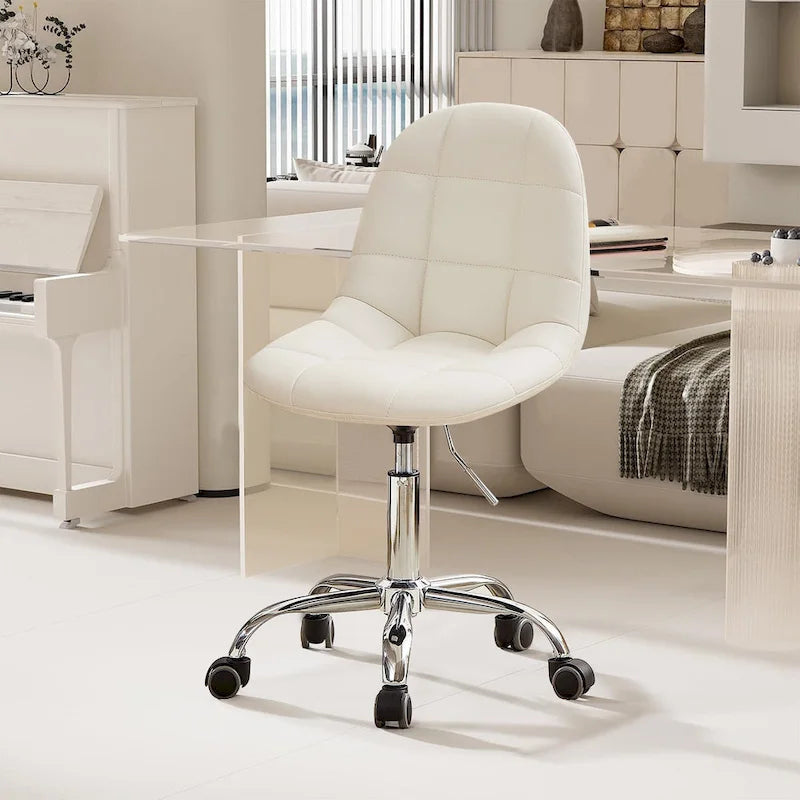 Chaise de bureau à domicile sans accoudoirs, chaise de bureau d'ordinateur réglable en hauteur avec roulettes