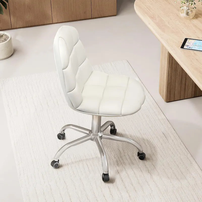 Chaise de bureau à domicile sans accoudoirs, chaise de bureau d'ordinateur réglable en hauteur avec roulettes