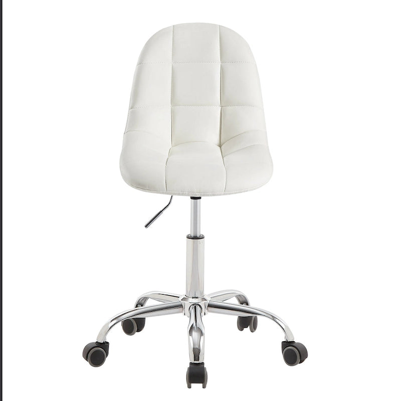 Chaise de bureau à domicile sans accoudoirs, chaise de bureau d'ordinateur réglable en hauteur avec roulettes