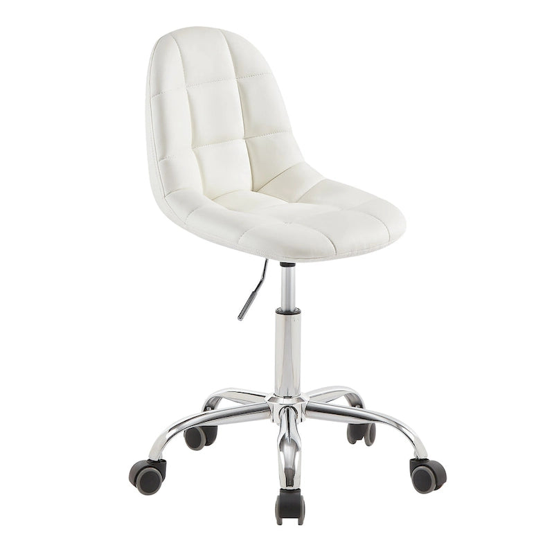 Chaise de bureau à domicile sans accoudoirs, chaise de bureau d'ordinateur réglable en hauteur avec roulettes