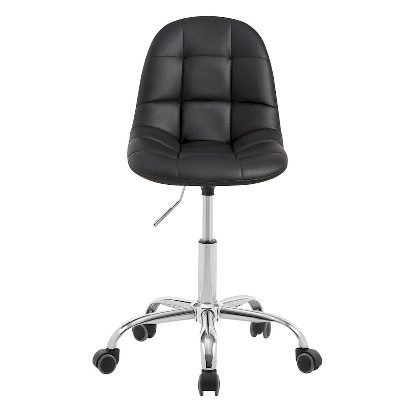 Chaise de bureau à domicile sans accoudoirs, chaise de bureau d'ordinateur réglable en hauteur avec roulettes