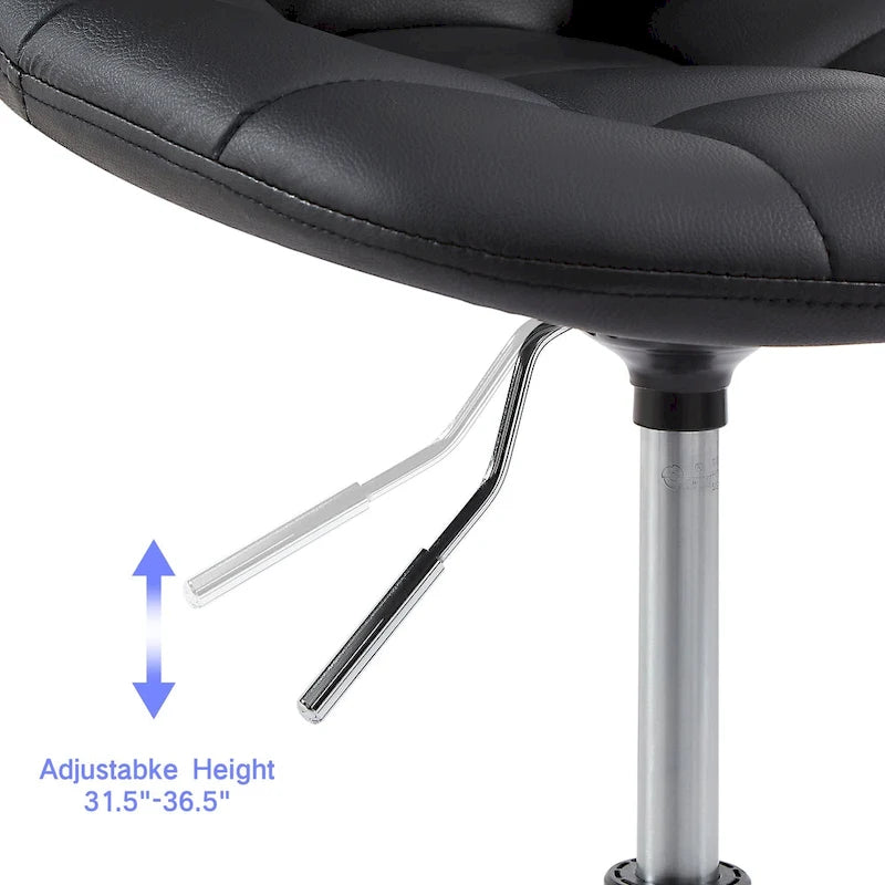 Chaise de bureau à domicile sans accoudoirs, chaise de bureau d'ordinateur réglable en hauteur avec roulettes