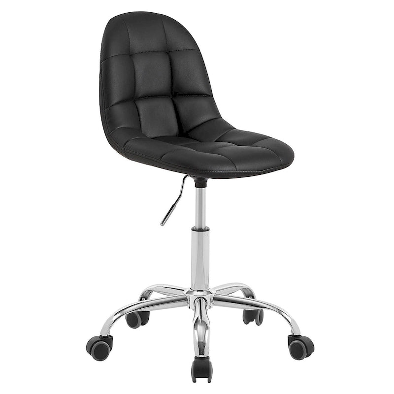 Chaise de bureau à domicile sans accoudoirs, chaise de bureau d'ordinateur réglable en hauteur avec roulettes