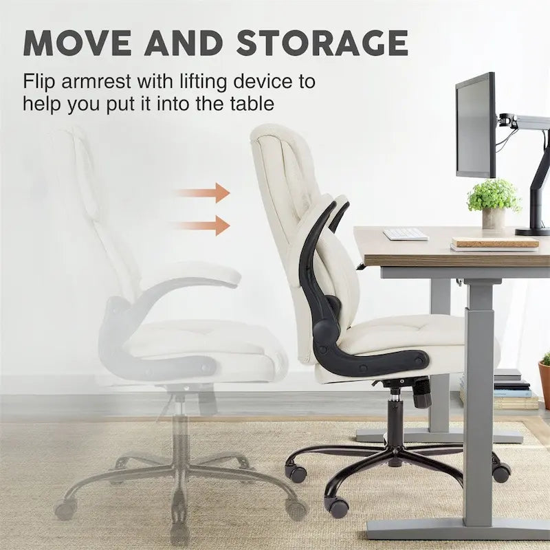 Chaise de bureau ergonomique réglable avec accoudoirs relevables